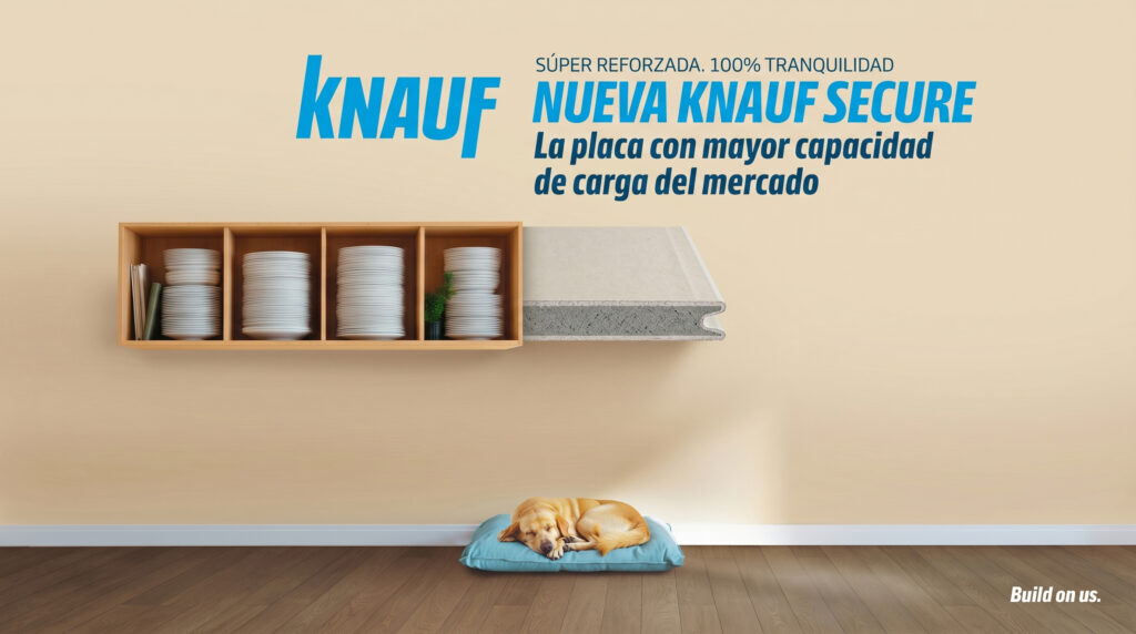 Knauf lanza Secure, la placa de yeso con la mayor capacidad de carga del mercado